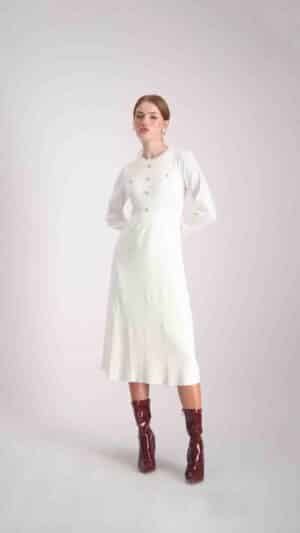 שמלת גפן קרם