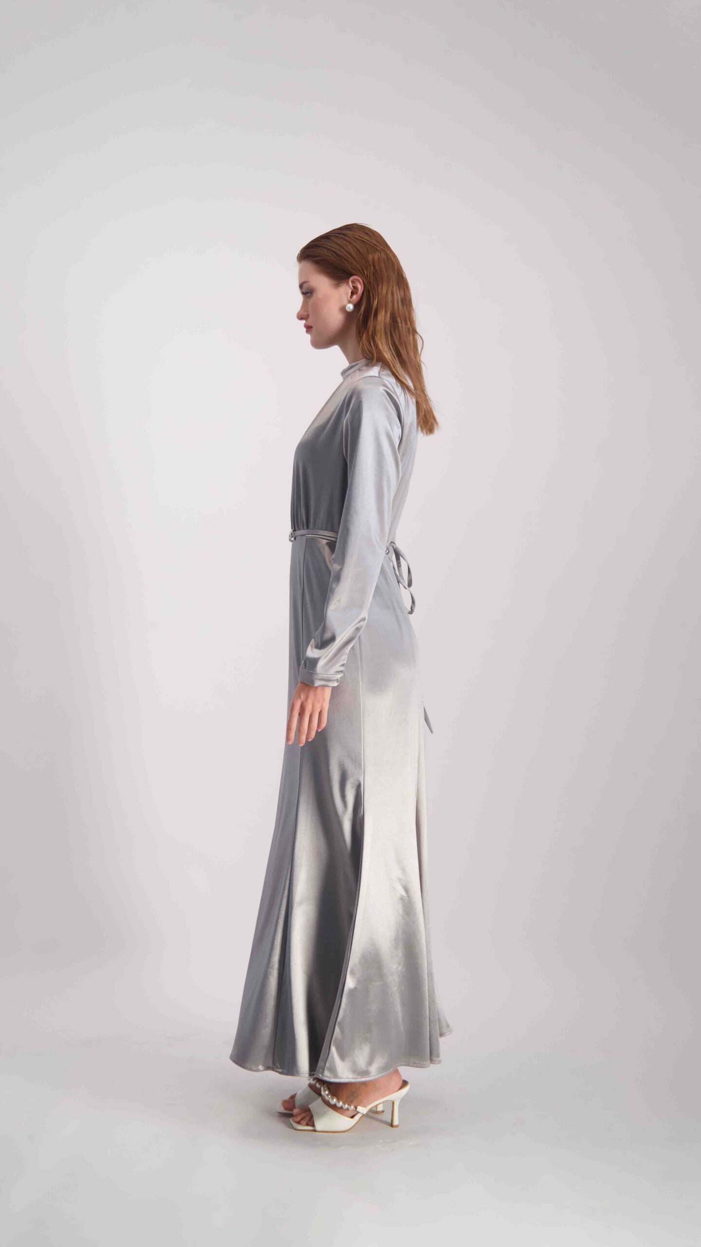 שמלת אדל מקסי כסף – תמונה 4