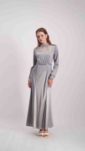 שמלת אדל מקסי כסף