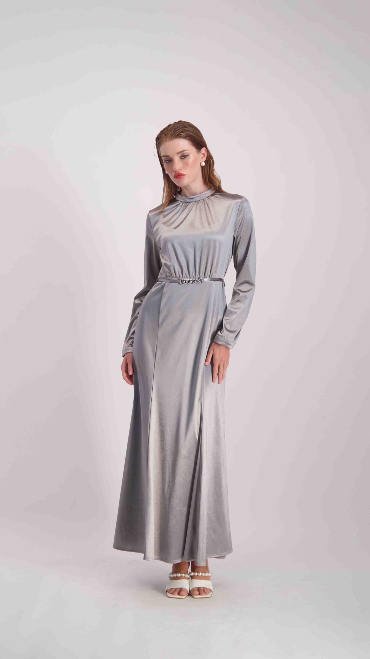 שמלת אדל מקסי כסף