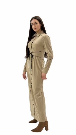 שמלת דבש מקסי קרם