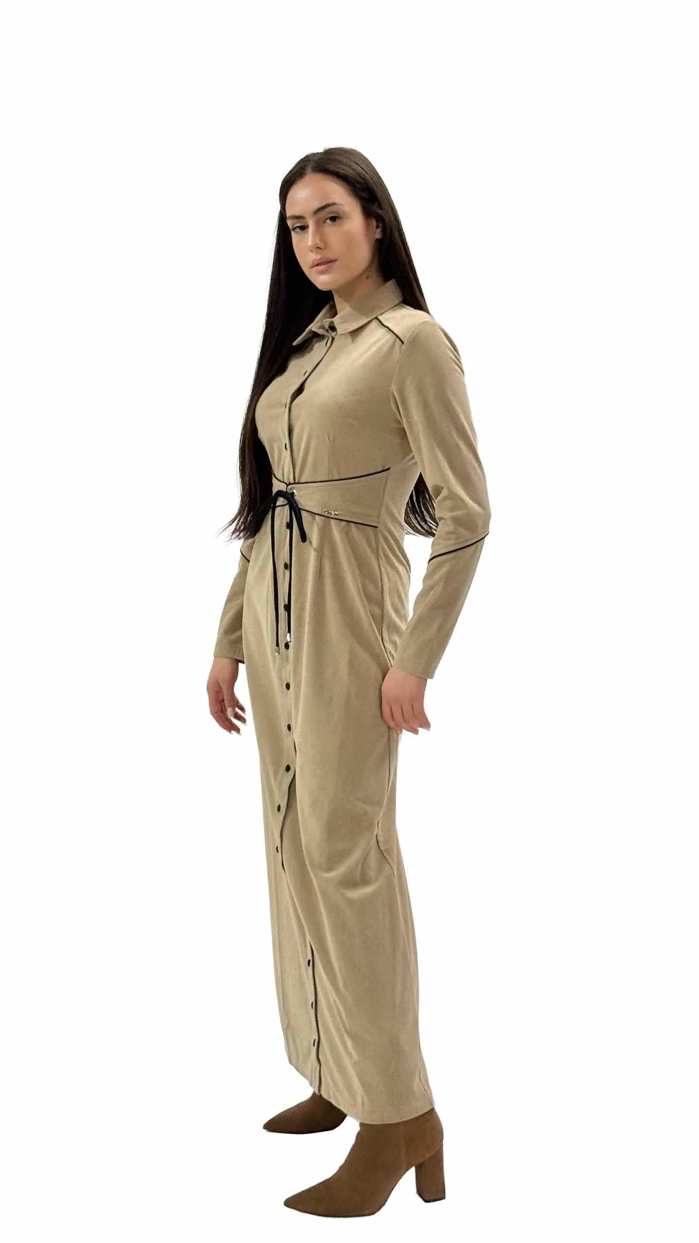 שמלת דבש מקסי קרם