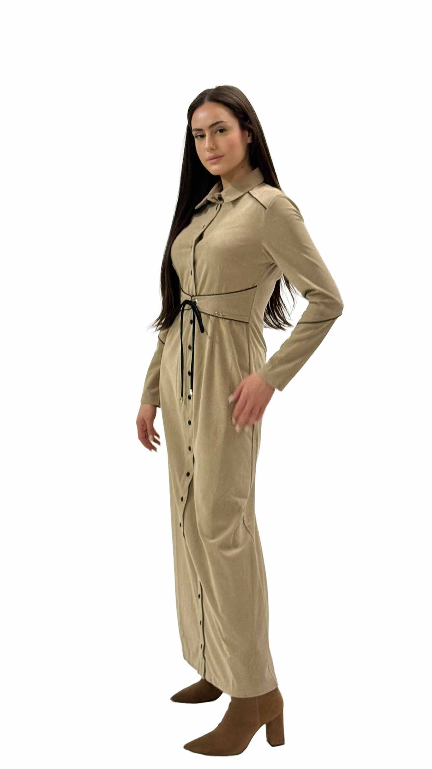 שמלת דבש מקסי קרם – תמונה 5