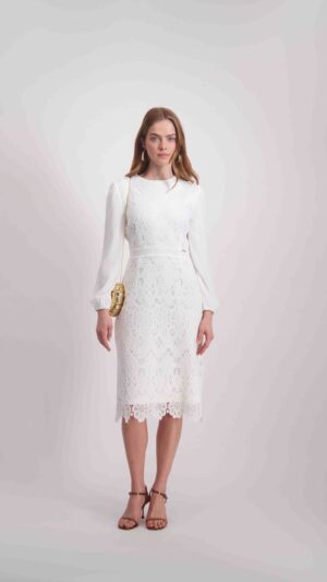 שמלת מייגן לבן