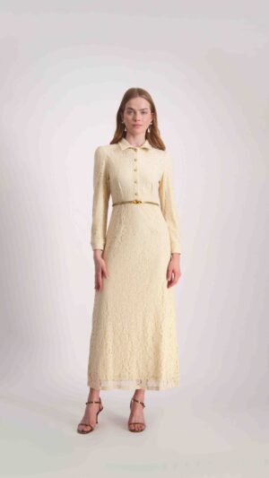 שמלת תמרה קרם